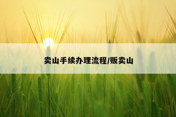 卖山手续办理流程/贩卖山