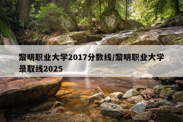 黎明职业大学2017分数线/黎明职业大学录取线2025