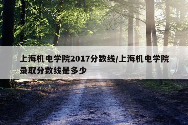 上海机电学院2017分数线/上海机电学院录取分数线是多少