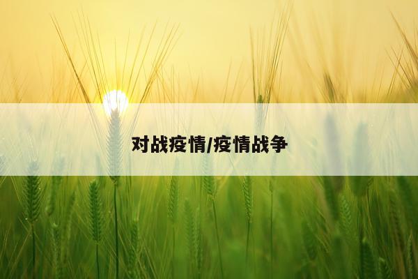 对战疫情/疫情战争