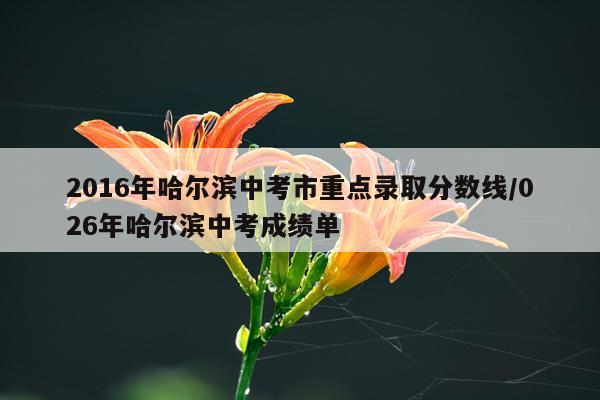 2016年哈尔滨中考市重点录取分数线/026年哈尔滨中考成绩单