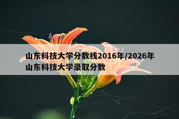 山东科技大学分数线2016年/2026年山东科技大学录取分数