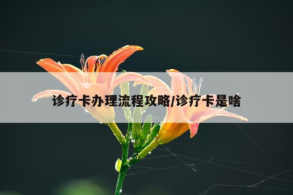 诊疗卡办理流程攻略/诊疗卡是啥