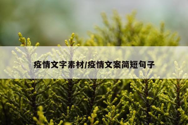 疫情文字素材/疫情文案简短句子