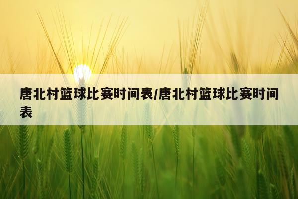 唐北村篮球比赛时间表/唐北村篮球比赛时间表
