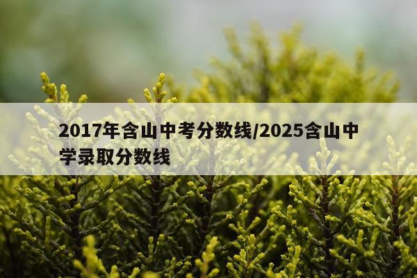 2017年含山中考分数线/2025含山中学录取分数线