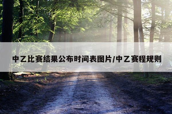 中乙比赛结果公布时间表图片/中乙赛程规则