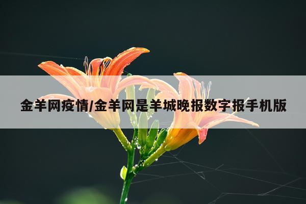 金羊网疫情/金羊网是羊城晚报数字报手机版