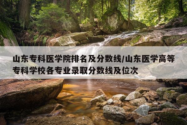 山东专科医学院排名及分数线/山东医学高等专科学校各专业录取分数线及位次