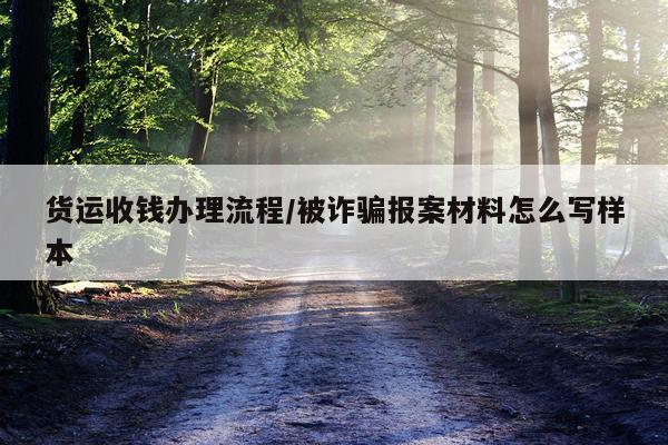 货运收钱办理流程/被诈骗报案材料怎么写样本