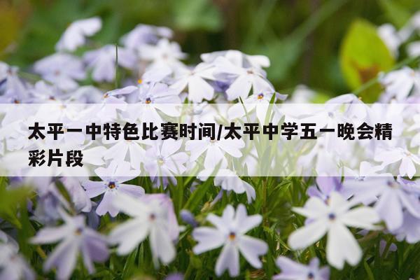 太平一中特色比赛时间/太平中学五一晚会精彩片段