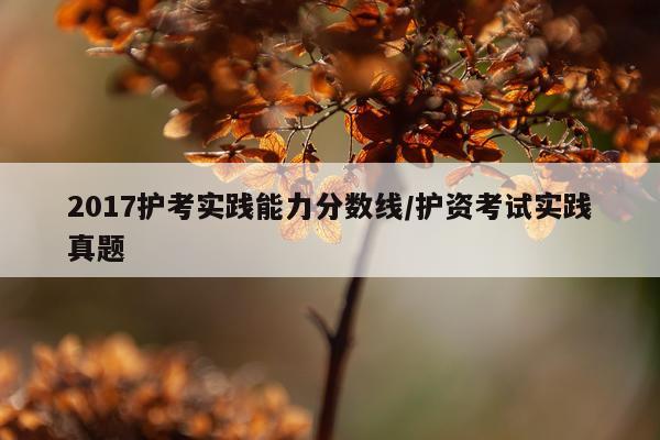 2017护考实践能力分数线/护资考试实践真题