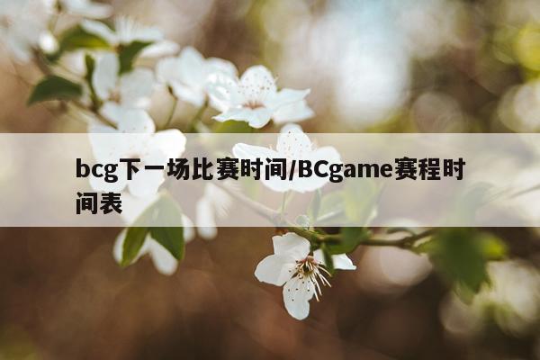 bcg下一场比赛时间/BCgame赛程时间表