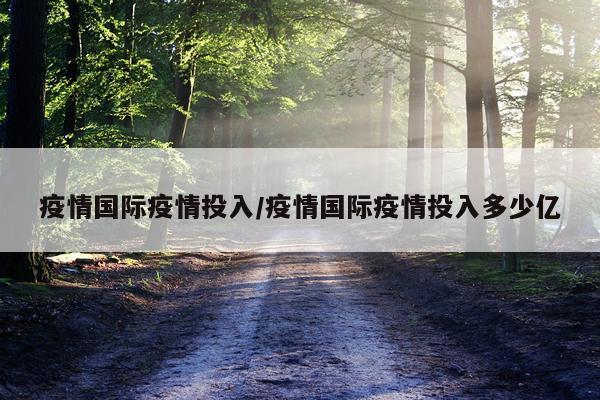 疫情国际疫情投入/疫情国际疫情投入多少亿