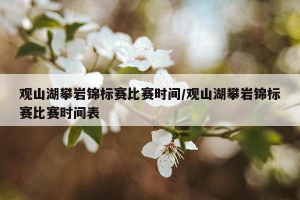 观山湖攀岩锦标赛比赛时间/观山湖攀岩锦标赛比赛时间表