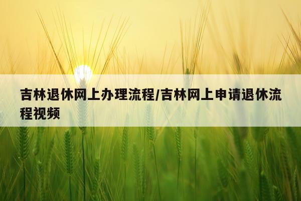 吉林退休网上办理流程/吉林网上申请退休流程视频
