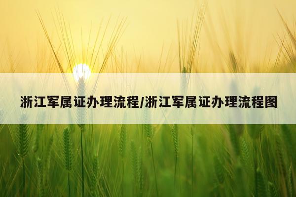 浙江军属证办理流程/浙江军属证办理流程图