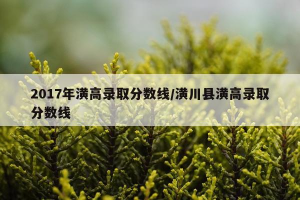 2017年潢高录取分数线/潢川县潢高录取分数线