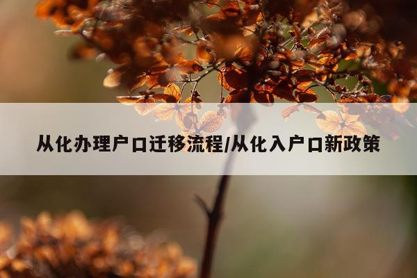 从化办理户口迁移流程/从化入户口新政策