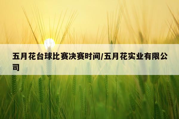 五月花台球比赛决赛时间/五月花实业有限公司