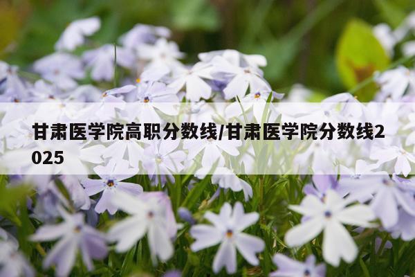 甘肃医学院高职分数线/甘肃医学院分数线2025