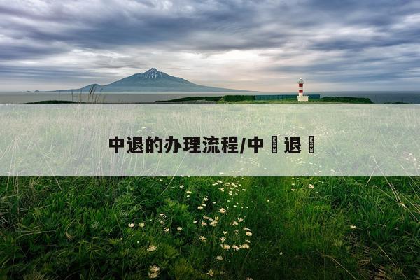 中退的办理流程/中國退稅