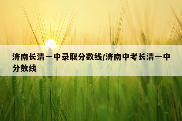 济南长清一中录取分数线/济南中考长清一中分数线