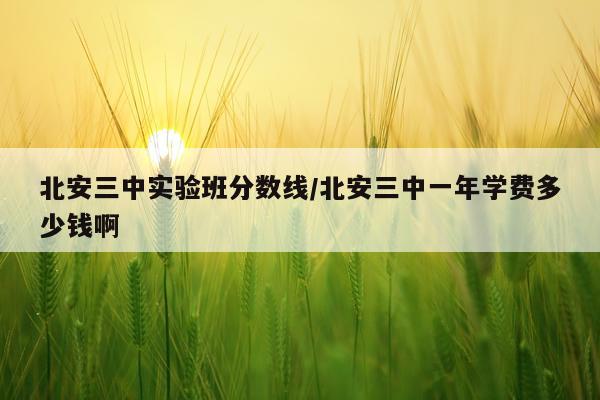 北安三中实验班分数线/北安三中一年学费多少钱啊