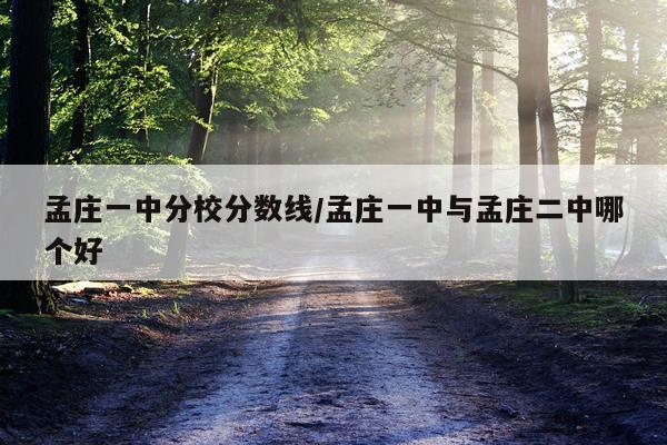 孟庄一中分校分数线/孟庄一中与孟庄二中哪个好