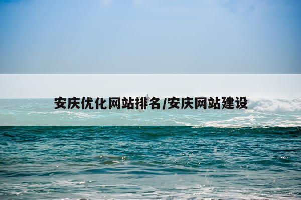安庆优化网站排名/安庆网站建设