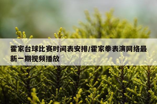 霍家台球比赛时间表安排/霍家拳表演网络最新一期视频播放