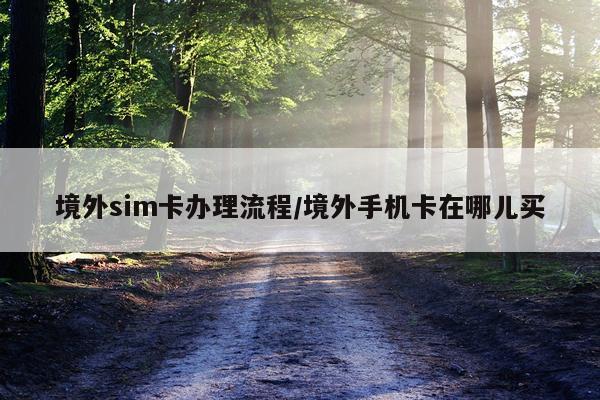 境外sim卡办理流程/境外手机卡在哪儿买