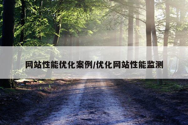 网站性能优化案例/优化网站性能监测