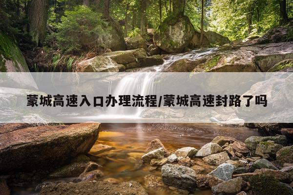 蒙城高速入口办理流程/蒙城高速封路了吗