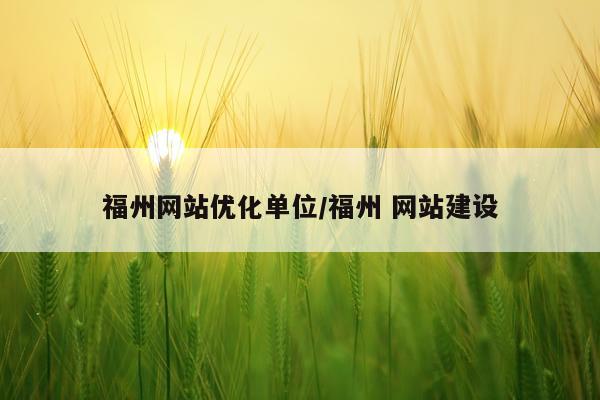 福州网站优化单位/福州 网站建设