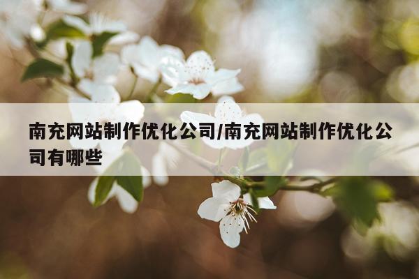 南充网站制作优化公司/南充网站制作优化公司有哪些