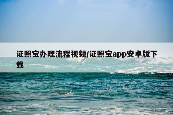 证照宝办理流程视频/证照宝app安卓版下载