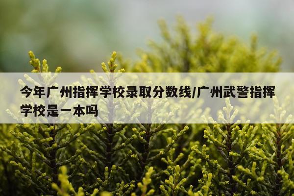 今年广州指挥学校录取分数线/广州武警指挥学校是一本吗