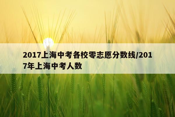 2017上海中考各校零志愿分数线/2017年上海中考人数