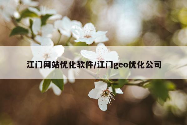 江门网站优化软件/江门geo优化公司