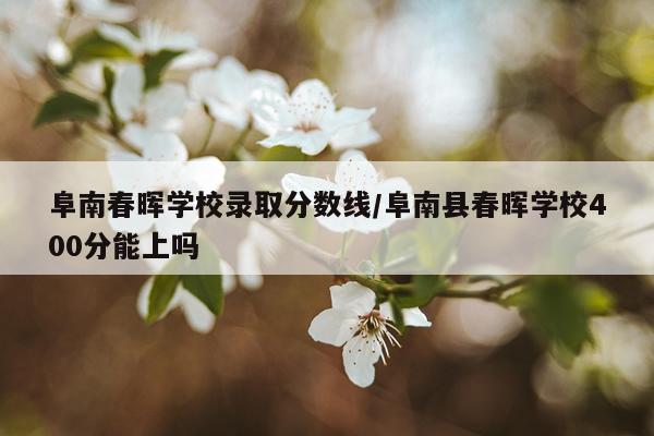 阜南春晖学校录取分数线/阜南县春晖学校400分能上吗