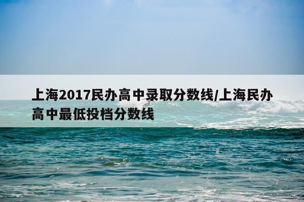 上海2017民办高中录取分数线/上海民办高中最低投档分数线