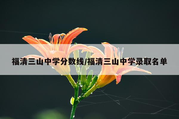 福清三山中学分数线/福清三山中学录取名单