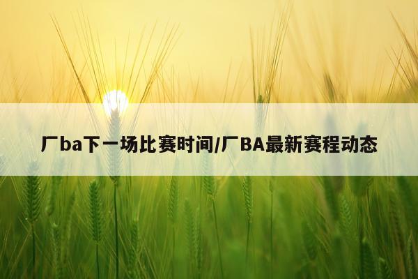 厂ba下一场比赛时间/厂BA最新赛程动态