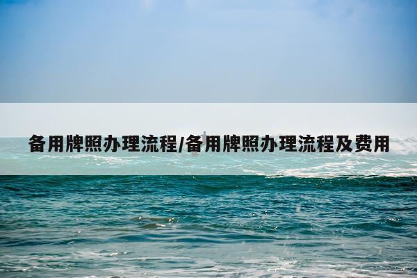 备用牌照办理流程/备用牌照办理流程及费用
