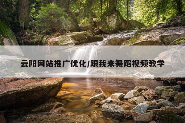 云阳网站推广优化/跟我来舞蹈视频教学