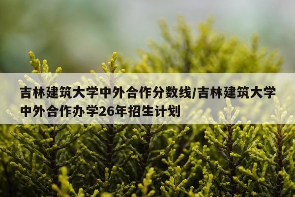 吉林建筑大学中外合作分数线/吉林建筑大学中外合作办学26年招生计划