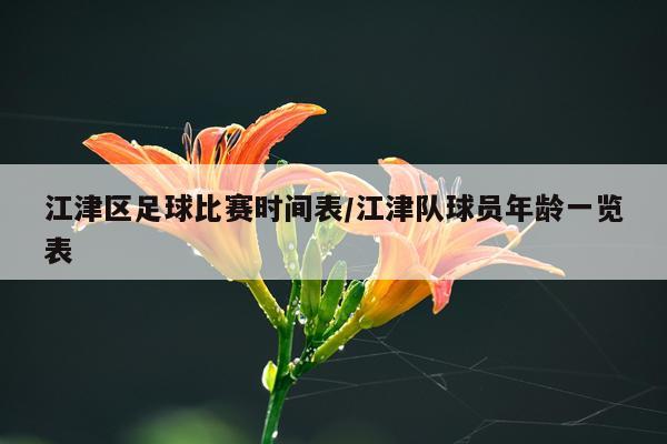 江津区足球比赛时间表/江津队球员年龄一览表