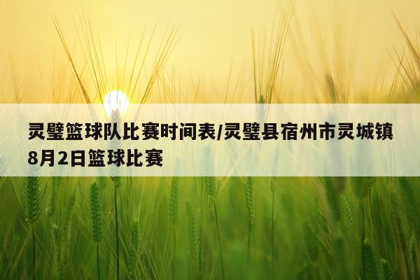 灵璧篮球队比赛时间表/灵璧县宿州市灵城镇8月2日篮球比赛