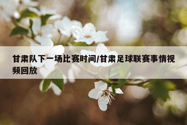 甘肃队下一场比赛时间/甘肃足球联赛事情视频回放
